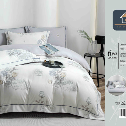 Lenjerie de Pat Finet 6 Piese in Cutie – Calitate Premium | COD LIV68