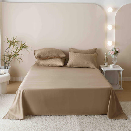 Lenjerie de Pat Dublu Jacquard Finet 6 Piese - Maro - Casa Super