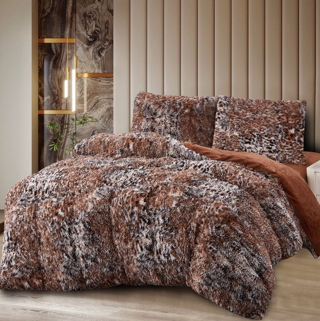 Lenjerie de Pat Super FLuffy Pufoasă Cocolino, 2 Persoane, 4 Piese – Animal Print Exotic