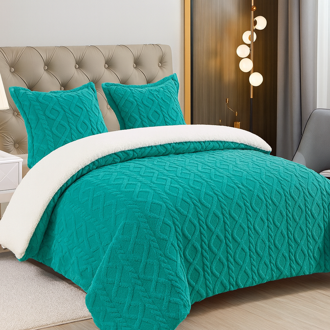 Pilota Groasa Cocolino Cu Blanita 200x230 Model Tricot Cu Blanita 5Kg + 2 Fete Perna-Turcoaz