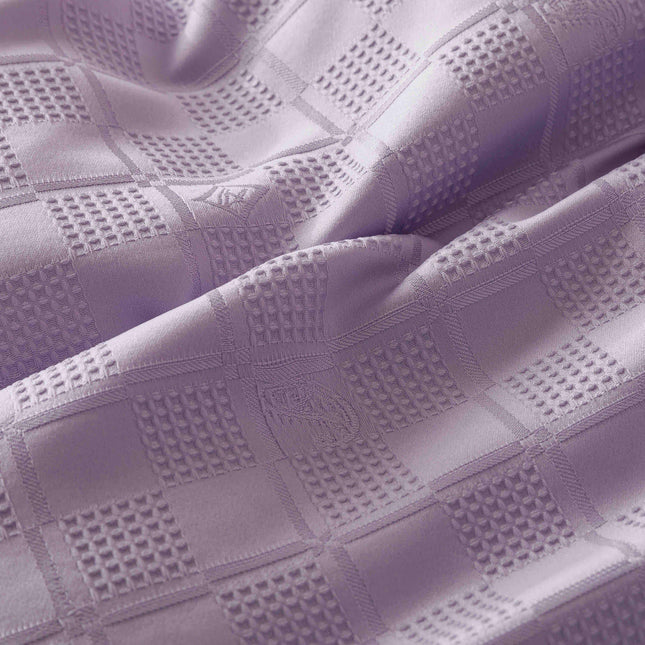 Lenjerie de Pat Dublu Jacquard Finet 6 Piese - Lavanda Pudrata - Casa Super