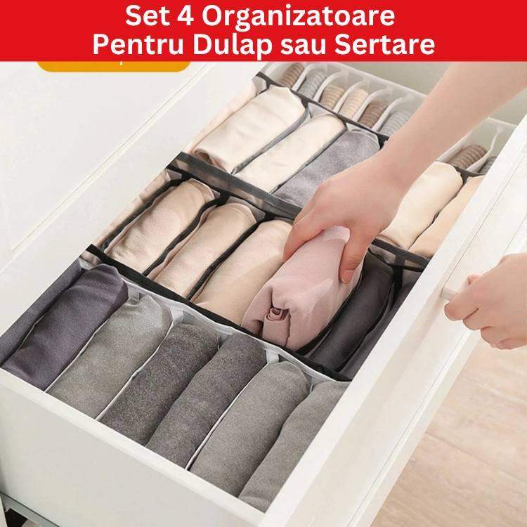 Set 4 Organizatoare de Haine - Pentru Dulap sau Sertare - Casa Super