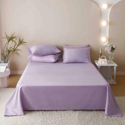 Lenjerie de Pat Dublu Jacquard Finet 6 Piese - Lavanda Pudrata - Casa Super