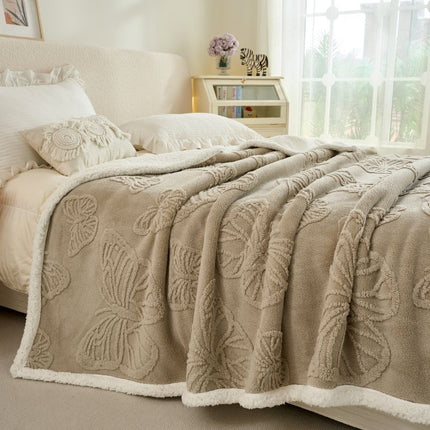 Patura Groasa Cocolino - Pufoasa Cu Blanita 230x200 - Maro Deschis