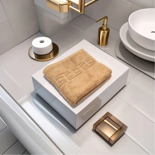 Prosop de Lux 50×90cm 100% Bumbac Pieptanat 650 g/mp-Cappuccino - Casa Super