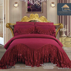 Set 3 Piese - Cuvertura Finet Cu Volane 220x270 cm + 2 Fete Perna | Cod CUV23 - Casa Super