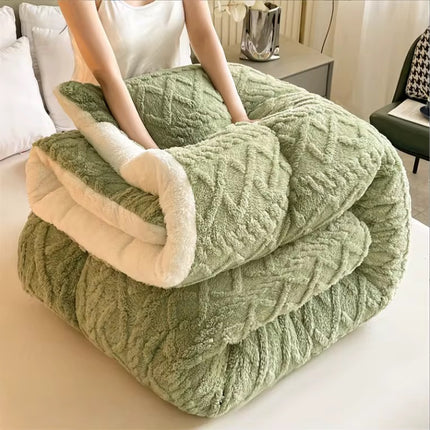 Pilota Groasa Cocolino Cu Blanita 200x230 Model Tricot Cu Blanita 5Kg + 2 Fete Perna-Verde