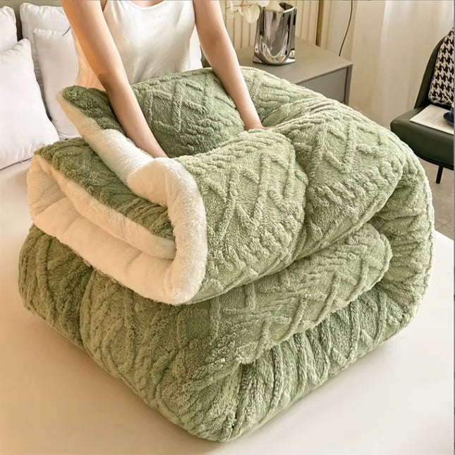 Pilota Groasa Cocolino Cu Blanita 200x230 Model Tricot Cu Blanita 5Kg + 2 Fete Perna-Verde