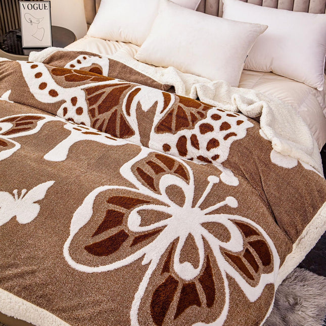 Patura Groasa Cocolino - Pufoasa cu Blanita, model Fluturasi 3D 200x230cm Cod PCJ03