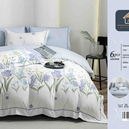 Lenjerie de Pat Finet 6 Piese in Cutie – Calitate Premium | COD LIV65