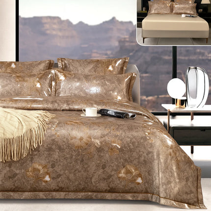 Lenjerie Deluxe din Satin, 6 piese, cearșaf cu elastic Cod Stn4