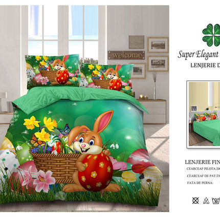Lenjerie de Pat Bumbac Finet 6 Piese – Confort și Magie de Paște | Cod PST8 - Casa Super