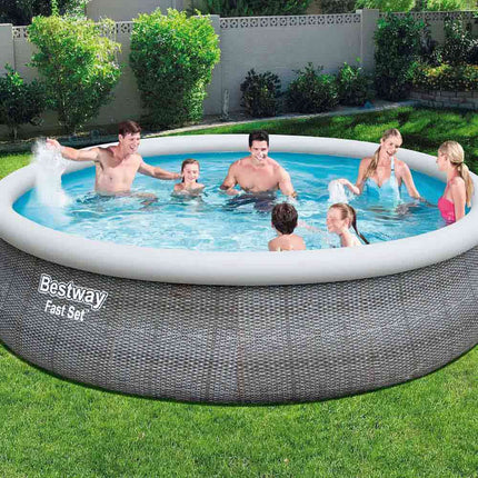 Piscina gonflabila, rotunda, 396 x 84 cm, 7800 L • Bestway + Pompa Electrica de Filtrare Apa CADOU
