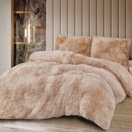 Lenjerie de Pat Super FLuffy Pufoasă Cocolino, 2 Persoane, 4 Piese – Bej Cappuccino