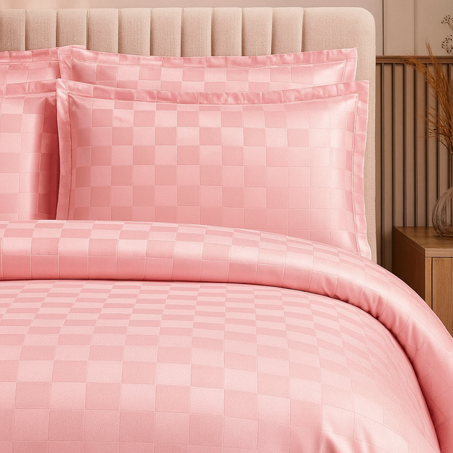 Lenjerie Deluxe Damasc Finetat, 4 piese, cearșaf cu elastic, Cod: Dms2