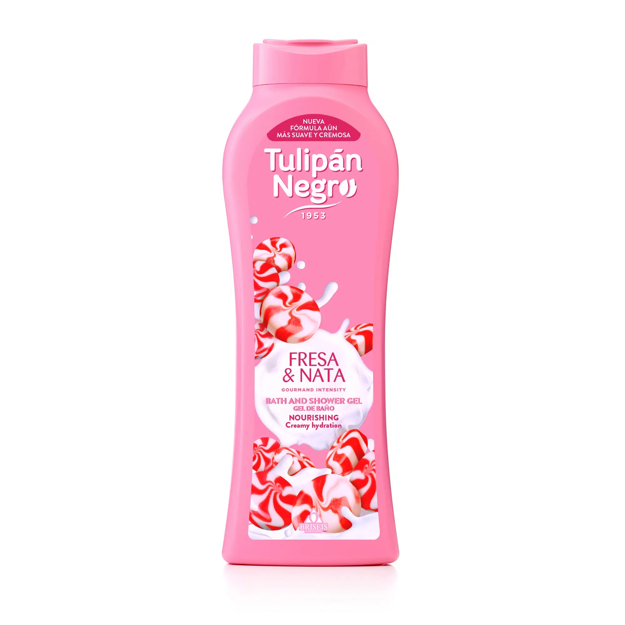 Gel de Baie Fără Parabeni Strawberry & Sour Cream Tulipan Negro - Hidratare Cremoasă și Parfum Dulce