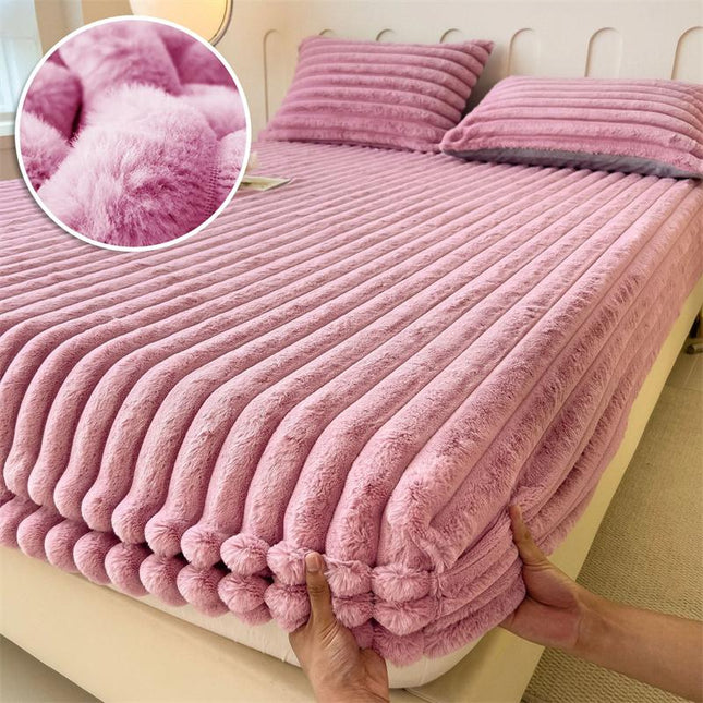 Husă Raiata de Pat,Groasă COCOLINO cu Elastic + 2 Fețe de Pernă- Lavanda | Cod RIT02