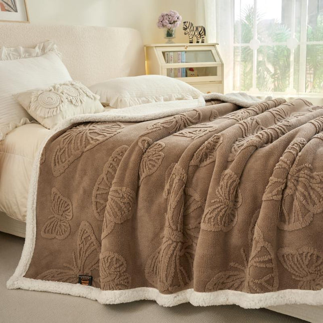 Patura Groasa Cocolino - Pufoasa Cu Blanita 230x200 - Maro Inchis