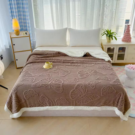 Patura Groasa Cocolino - Pufoasa Cu Blanita 230x200 - Maro Inchis