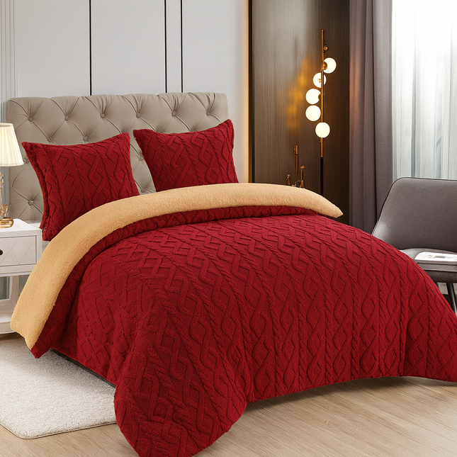 Pilota Groasa Cocolino Cu Blanita 200x230 Model Tricot Cu Blanita 5Kg + 2 Fete Perna-Bordo