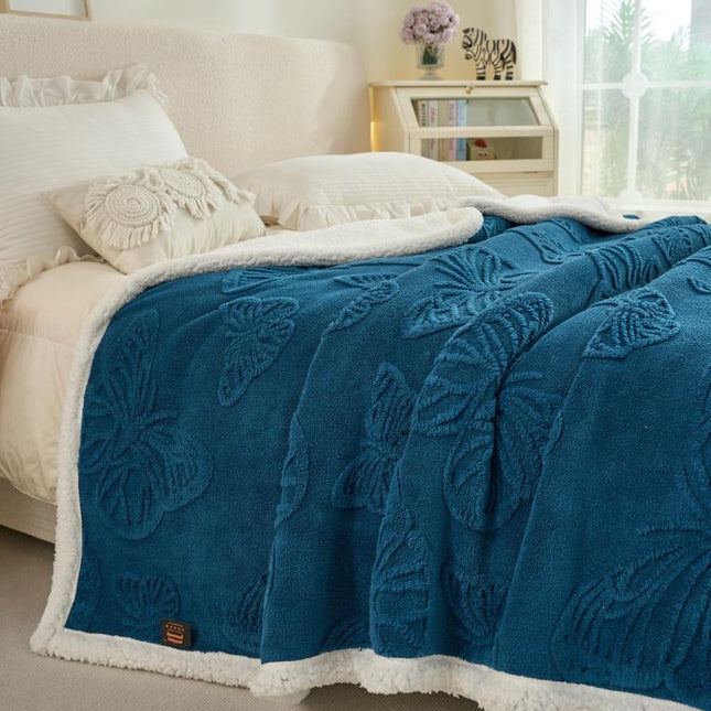 Patura Groasa Cocolino - Pufoasa Cu Blanita 230x200 - Bleumarin