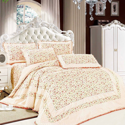 Lenjerie Premium din Bumbac Finet cu Volanase 4 Piese | Cod VLN30 - Casa Super