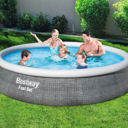 Piscina gonflabila, rotunda, 396 x 84 cm, 7800 L • Bestway + Pompa Electrica de Filtrare Apa CADOU