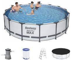 Piscina Mare Rotunda Cadru Metalic +Scara+ Sistem de Filtrare +Kit de Reparatii + Prelata pentru acoperire - 14970 L, 457 x 107 cm - Casa Super