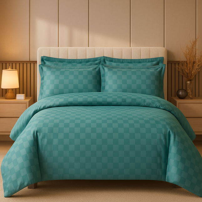 Lenjerie Deluxe Damasc Finetat, 4 piese, cearșaf cu elastic, Cod: Dms9