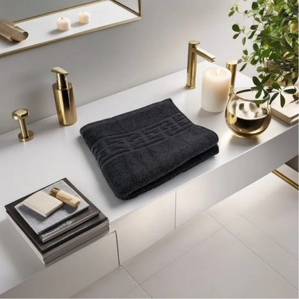 Prosop de Lux 50×90cm 100% Bumbac Pieptanat 650 g/mp- Negru - Casa Super