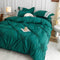 Lenjerie de Pat Dublu,Bumbac Finet, Inimi Brodate,6 piese | Cod CS198 - Casa Super