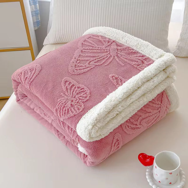 Patura Groasa Cocolino - Pufoasa Cu Blanita 230x200 cm - Roz