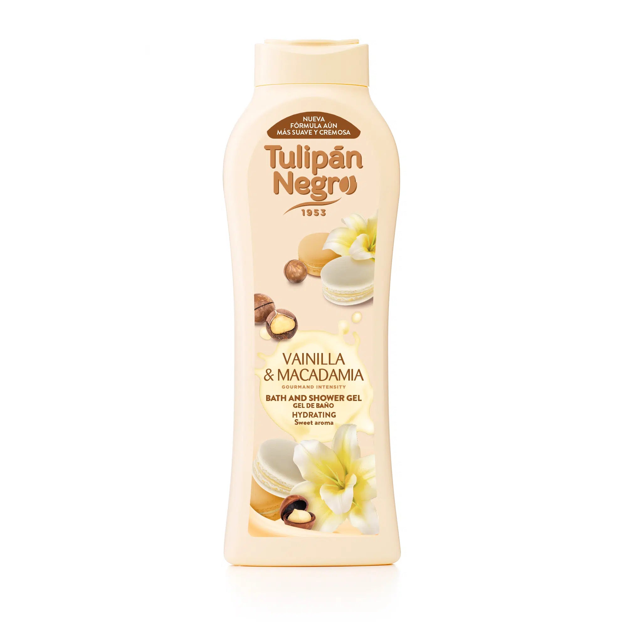 Gel Dus Vainilla Y Macadamia Negro, 650 ml, Tulipan