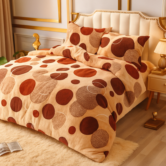 Lenjerie Cocolino Calduroasa, 4 piese – Model Elegant cu Bulinute