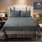 Set 3 Piese - Cuvertura Brodata din Catifea 230x250 cm + 2 Fete Perna | Cod CUV15 - Casa Super