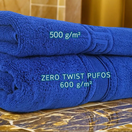 Prosop De Lux Zero Twist 70x130cm 100% Bumbac Pieptanat-Pufos Si Ultra Absorbant,650g/mp | Albastru
