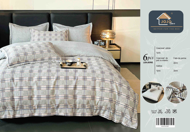 Lenjerie de Pat Finet 6 Piese in Cutie – Calitate Premium | COD LIV67