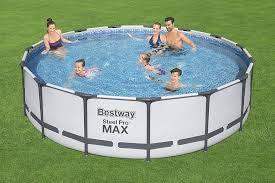 Piscina Mare Rotunda Cadru Metalic +Scara+ Sistem de Filtrare +Kit de Reparatii + Prelata pentru acoperire - 14970 L, 457 x 107 cm - Casa Super