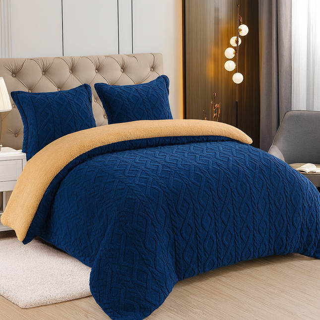 Pilota Groasa Cocolino Cu Blanita 200x230 Model Tricot Cu Blanita 5Kg + 2 Fete Perna-Bleumarin