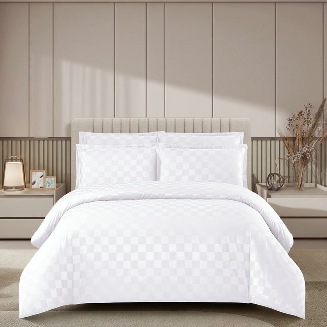 Lenjerie Deluxe Damasc Finetat, 4 piese, cearșaf cu elastic, Cod: Dms10