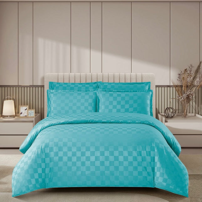 Lenjerie Deluxe Damasc Finetat, 4 piese, cearșaf cu elastic, Cod: Dms14