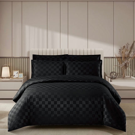 Lenjerie Deluxe Damasc Finetat, 4 piese, cearșaf cu elastic, Cod: Dms11