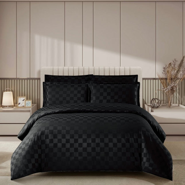 Lenjerie Deluxe Damasc Finetat, 4 piese, cearșaf cu elastic, Cod: Dms11