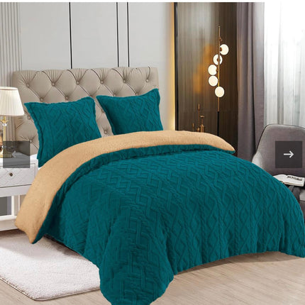 Pilota Groasa Cocolino Cu Blanita 200x230 Model Tricot Cu Blanita 5Kg + 2 Fete Perna-Turcoaz Inchis