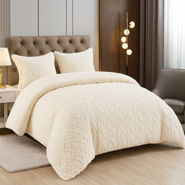 Pilota Groasa Cocolino Cu Blanita 200x230 Model Tricot Cu Blanita 5Kg + 2 Fete Perna-Crem