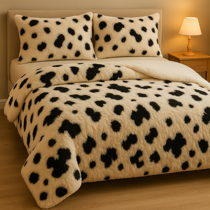 Lenjerie de Pat Super FLuffy Pufoasă Cocolino, 2 Persoane, 4 Piese –  Model Panda
