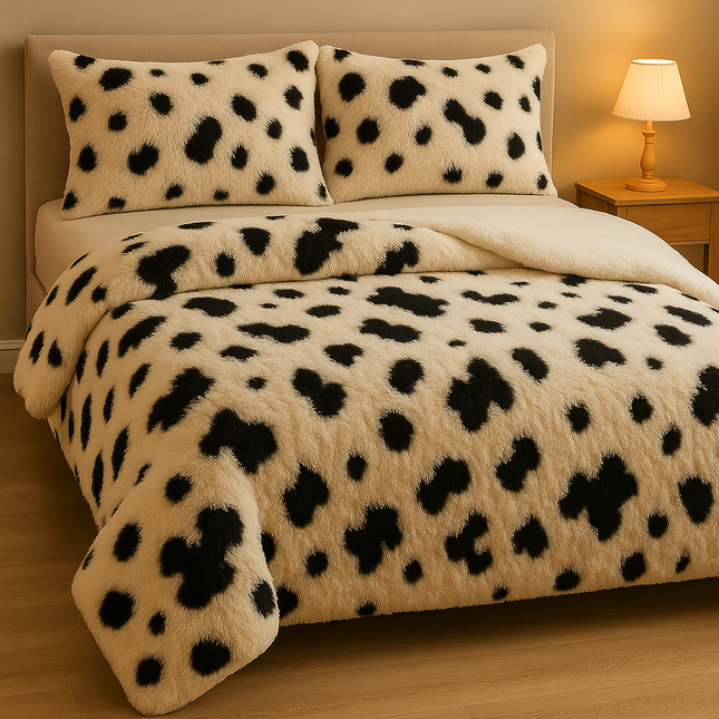Lenjerie de Pat Super FLuffy Pufoasă Cocolino, 2 Persoane, 4 Piese –  Model Panda