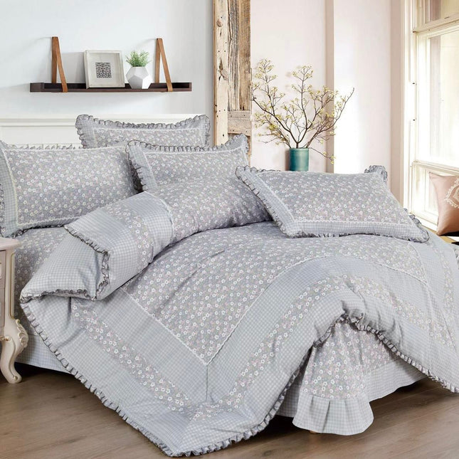 Lenjerie Premium din Bumbac Finet cu Volanase 4 Piese | Cod VLN35