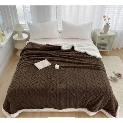 Patura Groasa Cocolino - Pufoasa Cu Blanita 230x200cm -Maro