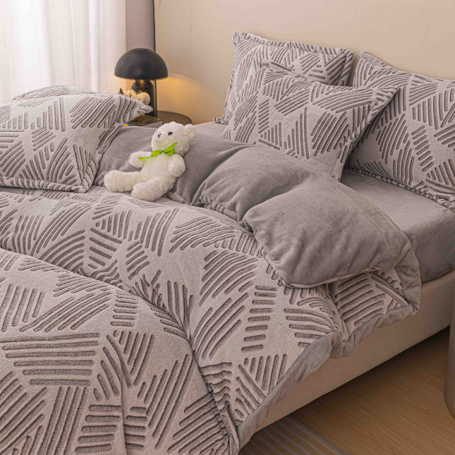 Lenjerie Cocolino Super Pufoasa, 4 piese, cearsaf cu elastic - Cod LCJ09